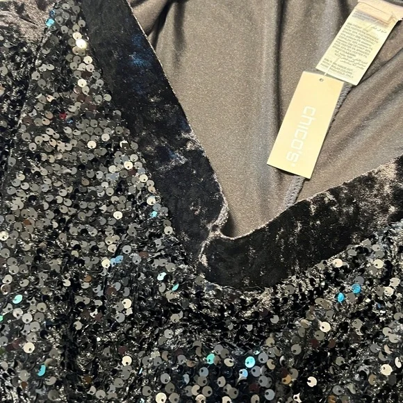 Chico’s velvet and sequins evening slim leg pants - Picture 5 of 8